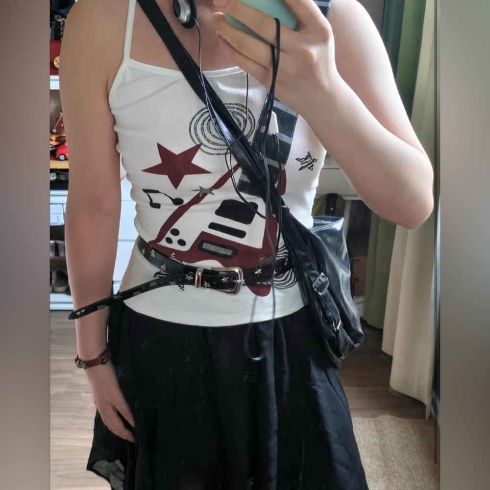 Whimsy Twee Clothes Whimsigoth Graphic Guitar Top Y2k Grunge Streetwear Emo